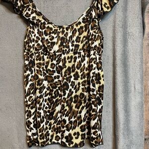 Heart Soul Animal Print Ruffle Blouse